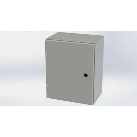 Saginaw Control & Engineering 1/4 Turn Latch Electrical Enclosures, 20 in H, 10 in D, 16 in W, NEMA 3R, 4, 12, 13, Carbon Steel SCE-20EL1610LP